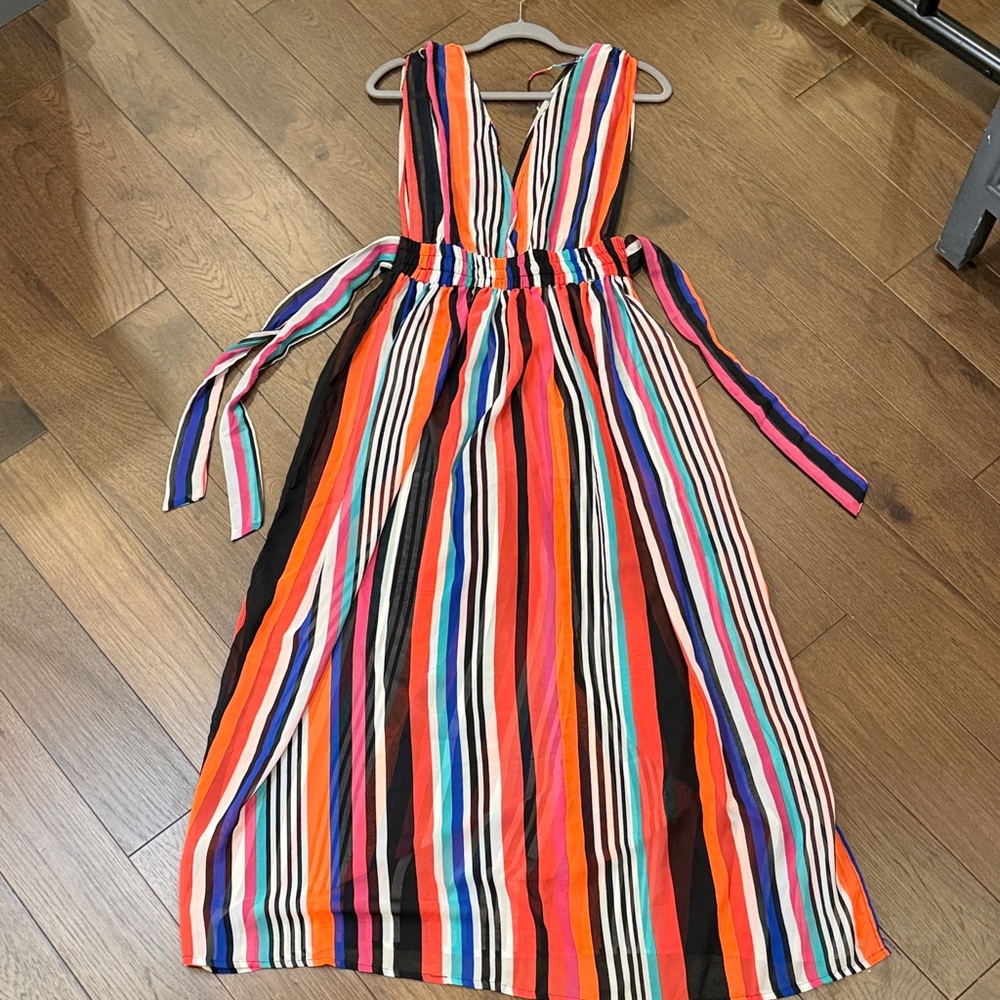 Striped Multicolor Women’s Swim Coverup Dress